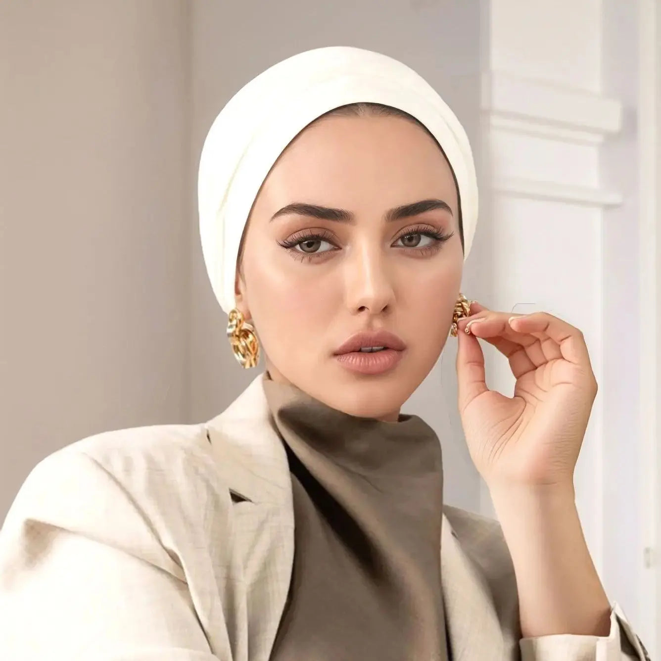 Modal Cotton Stretch Underscarf Cap | Instant Hijab Turban Bonnet