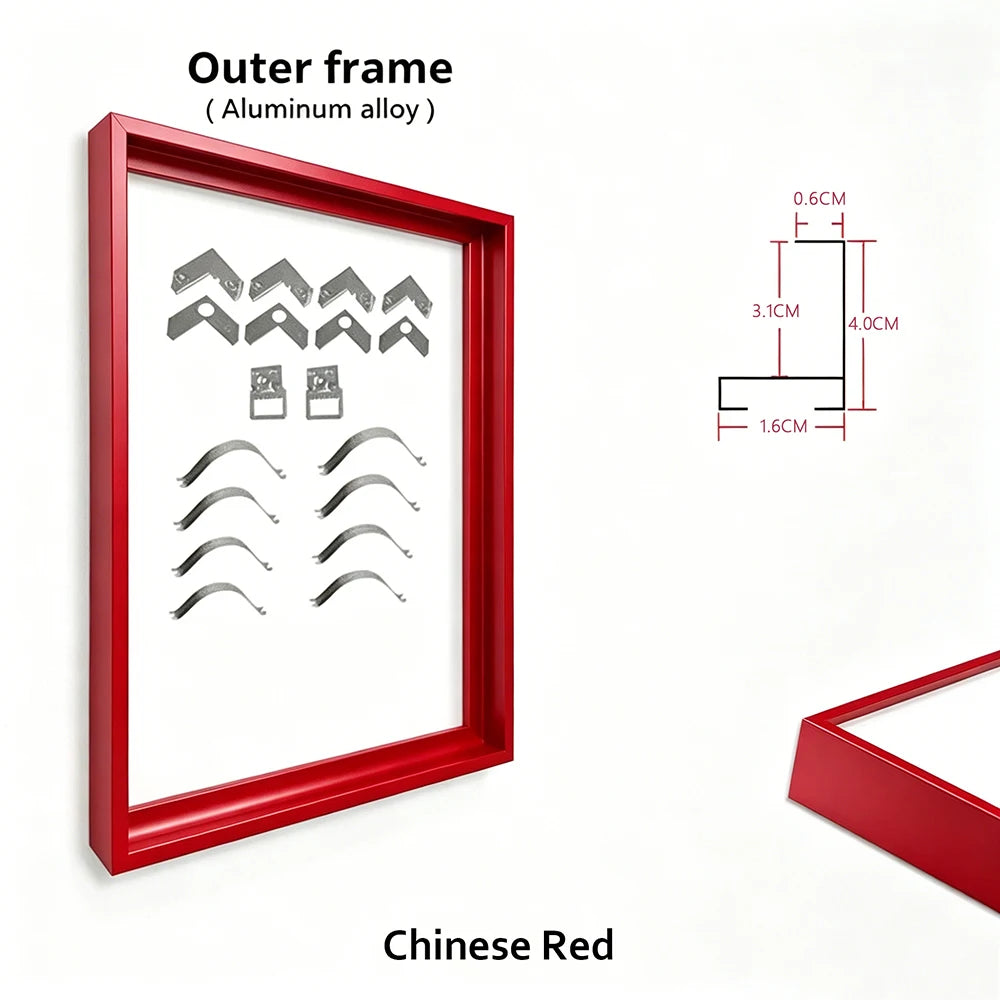 18 Colors 20-200cm Large Size Canvas Picture Metal Aluminum Outer Frame for Oil Painting Artwork Wall Art Photo Poster Home Deco Peaceful Pleasures Health and Wellness 60x80cm Metal Frame Chinese Red