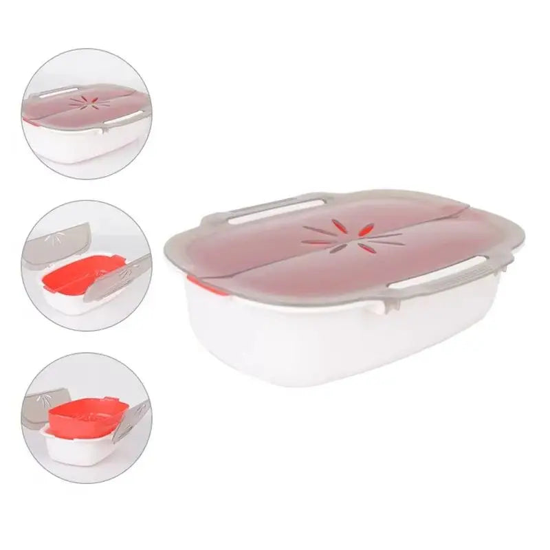 New Steam Case Plastic Steamer With Lid Microwave Oven Steamer For Steamed Bread Bun Dumpling Fish Kitchen Tools Cooking Tools Peaceful Pleasures Health and Wellness