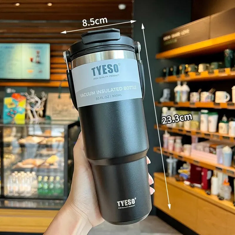 Tyeso's New Coffee Cup With Double-Layer Insulation And Cold Insulation Portable Ice Cream Cup Large Capacity Stainless Steel Peaceful Pleasures Health and Wellness
