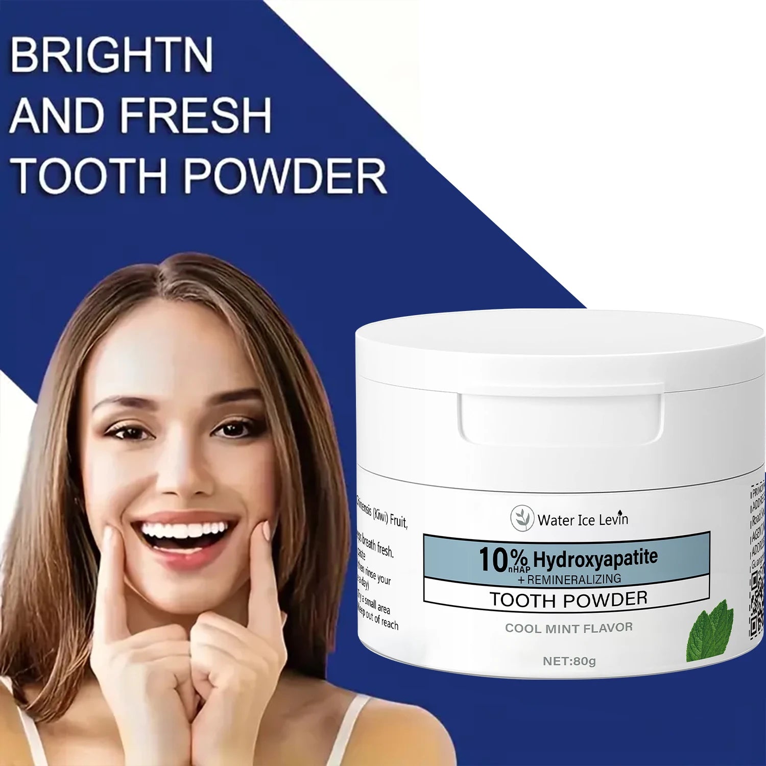 Charcoal & Hyaluronic Acid Tooth Powder | Cool Mint Fresh Breath Tooth Powder Peaceful Pleasures Health and Wellness