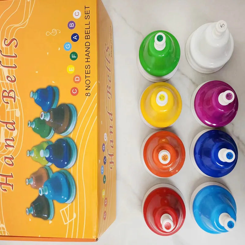 Orff Musical Instrument Handbell Colorful 8-Note Hand Bell Child