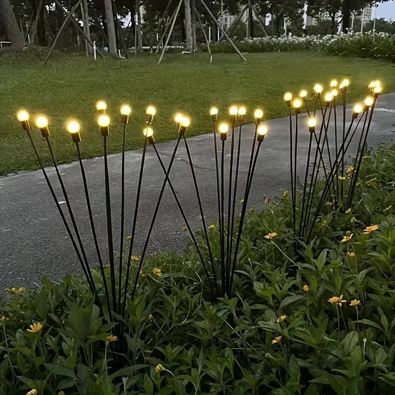 Solar Firefly Garden Lights 6/8 LED Waterproof Pathway Lawn Decor
