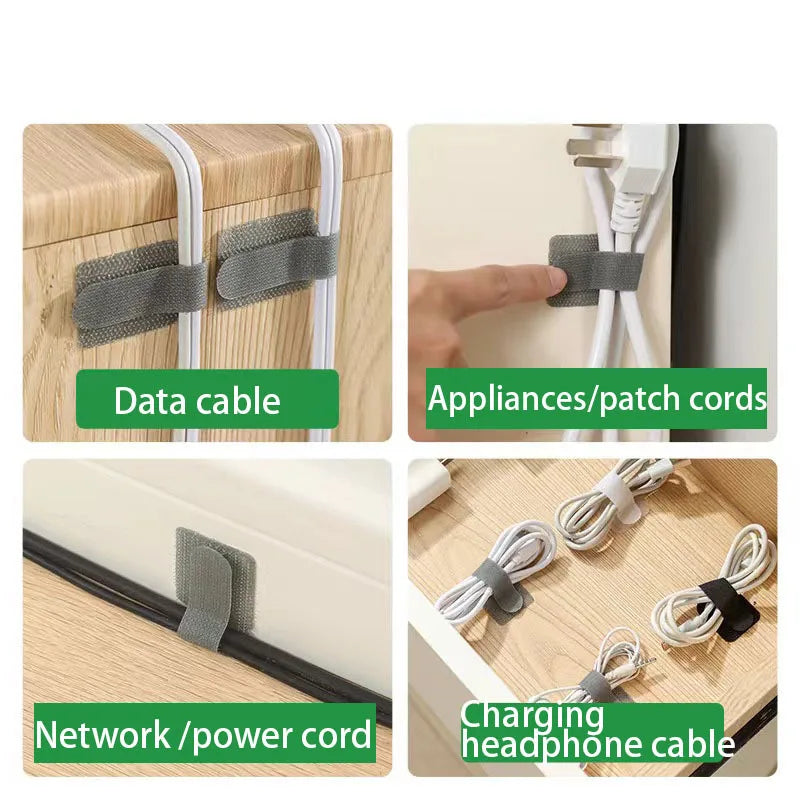 Reusable Velcro Cable Ties | Self-Adhesive Cord Organizer Straps