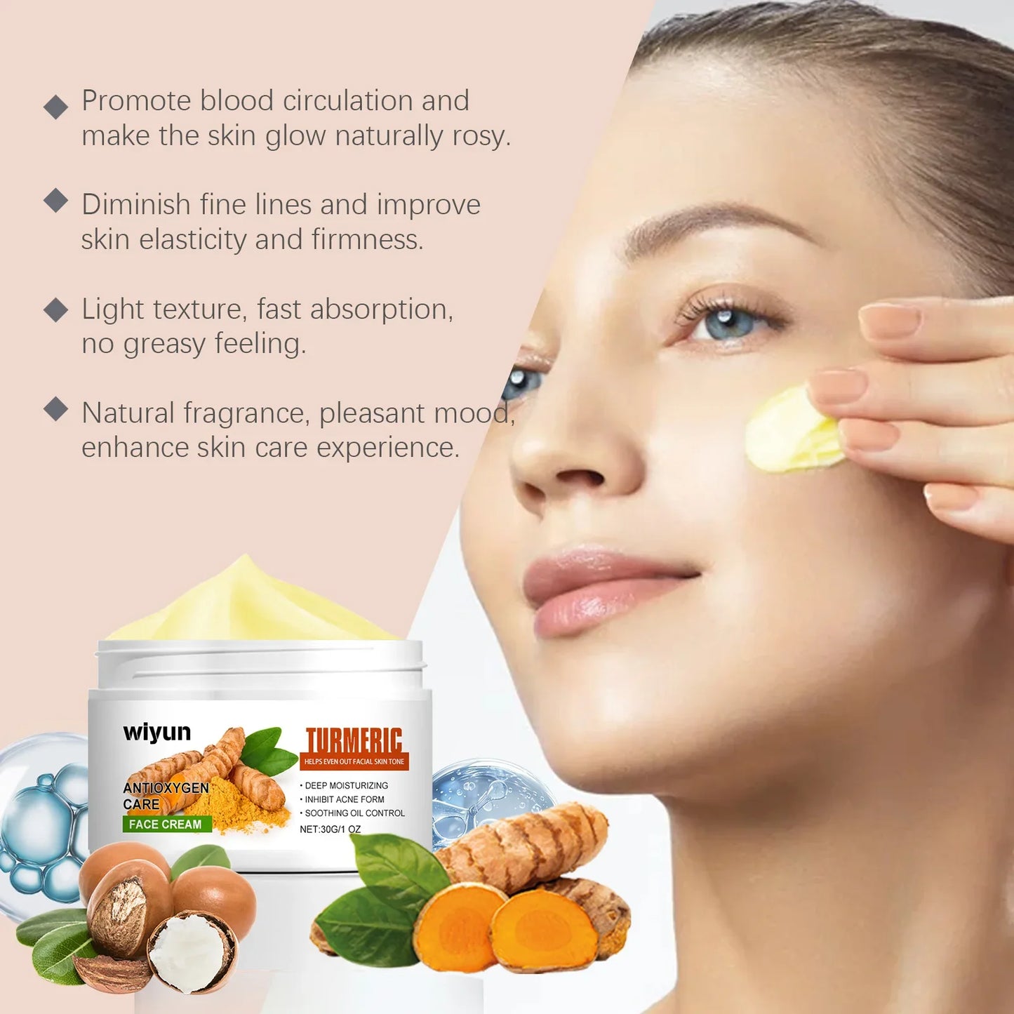 WIYUN Turmeric Face Cream – Brightening Freckle & Acne Repair