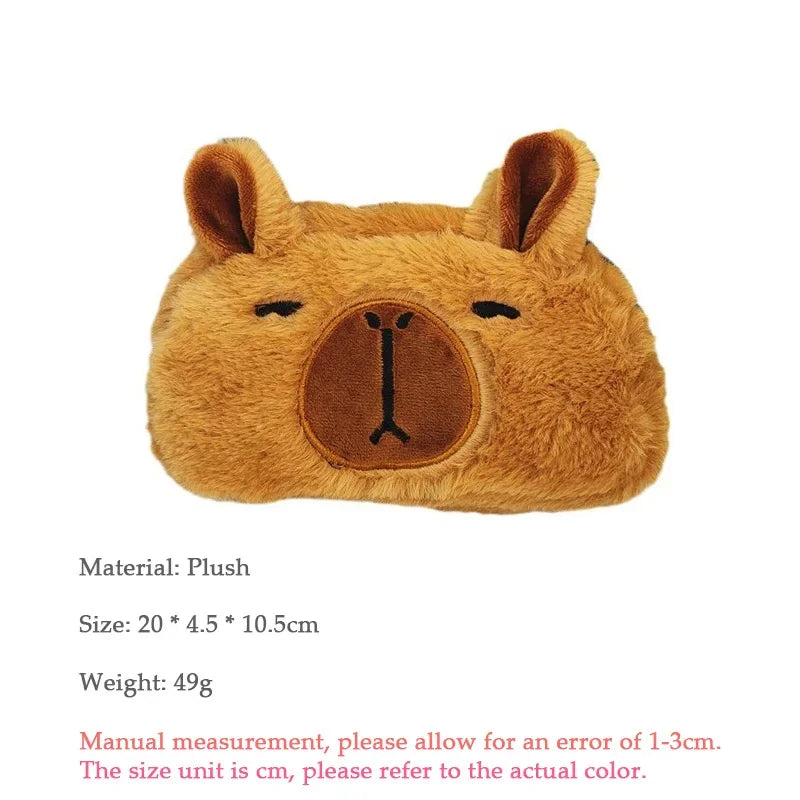 Kids Cute Capybara Plush Pencil Case – Large Capacity Pouch