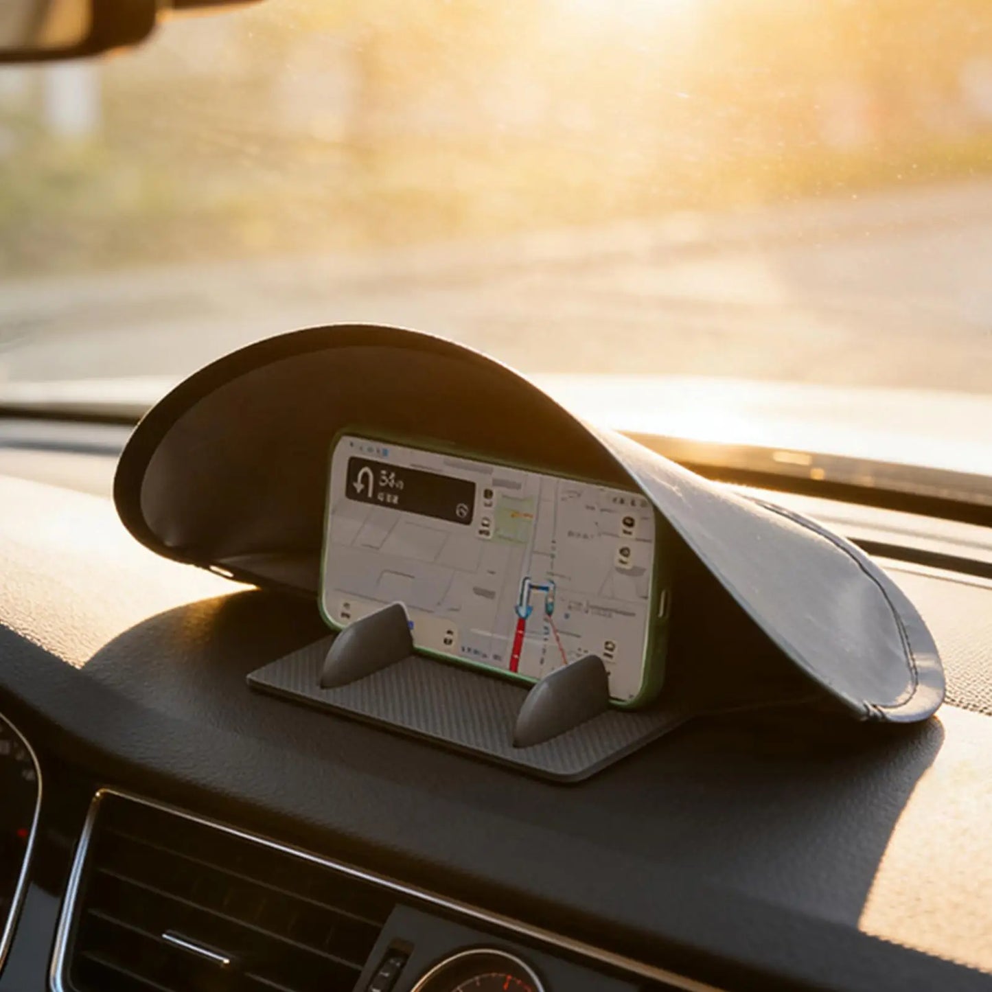 Foldable Car Phone Sun Shade | Anti-Glare Dashboard Cover