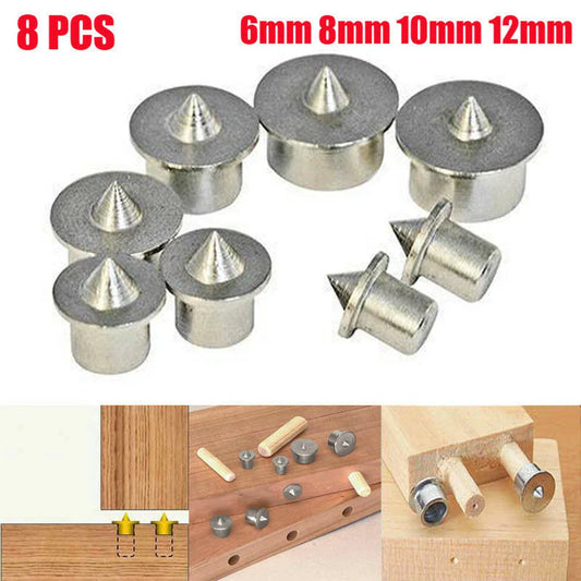 8-Piece Dowel Center Point Set – 6mm 8mm 10mm 12mm Steel Pins Dowel Center Pin Set Oasis Select