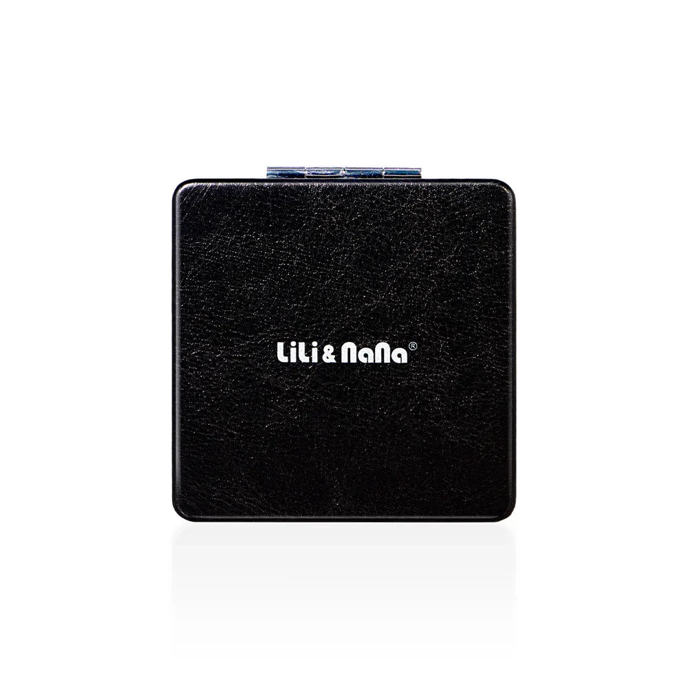 Square Folding Pocket Mirror – Gradient PU Leather, Dual-Sided