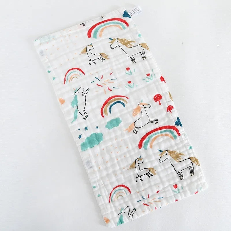 Baby 6-Layer Gauze Cotton Face Towel | Cartoon Handkerchief