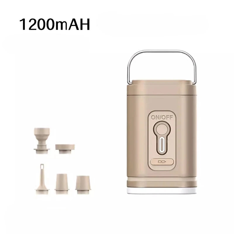 Outdoor Camping Air Pump Convenient Compact High-power Air Extraction Pump Lighting Multi-functional Air Pump Cylinder Peaceful Pleasures Health and Wellness Khaki