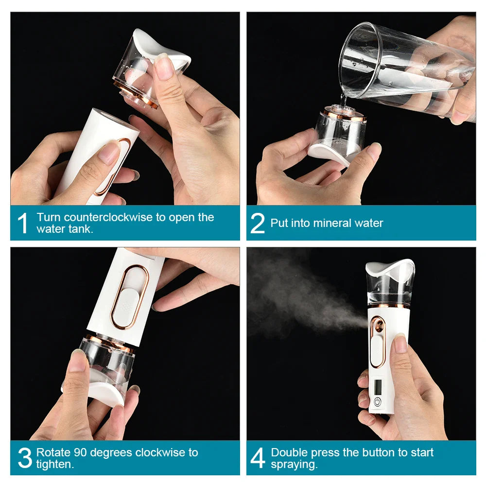 Nano Mist Facial Sprayer with Skin Moisture Tester | Hailicare
