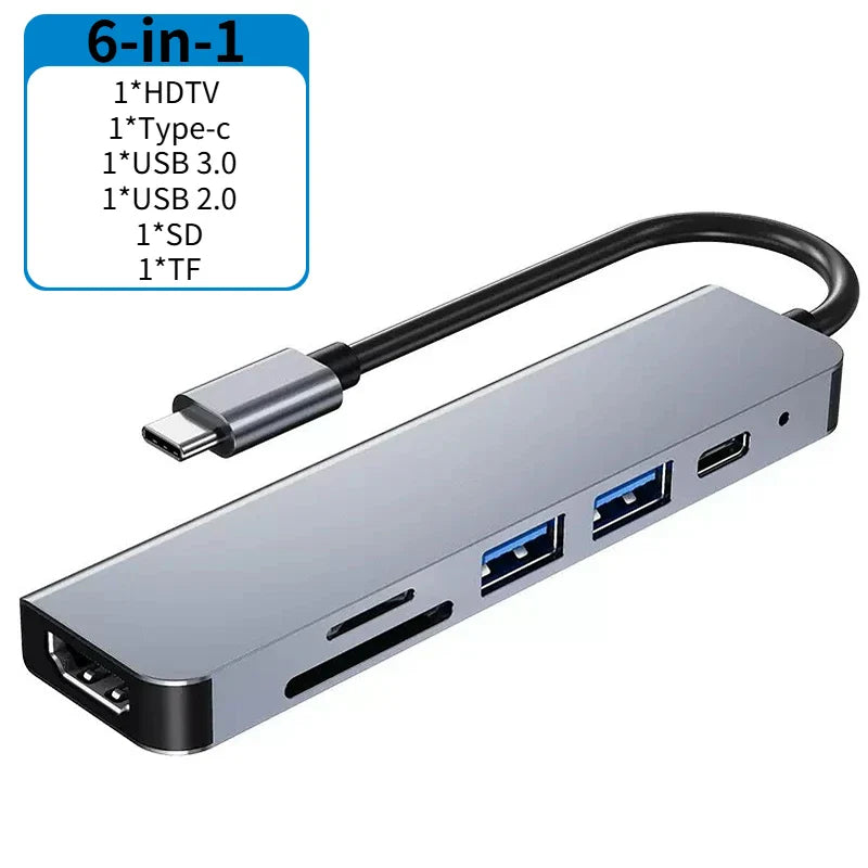 USB-C Docking Station – 4K HDMI, USB 3.0, SD/TF & PD Charging