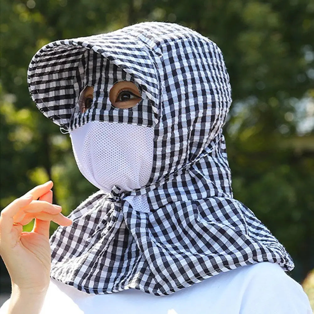 Wide Brim UV Sun Hat – Breathable Mesh Face & Neck Cover