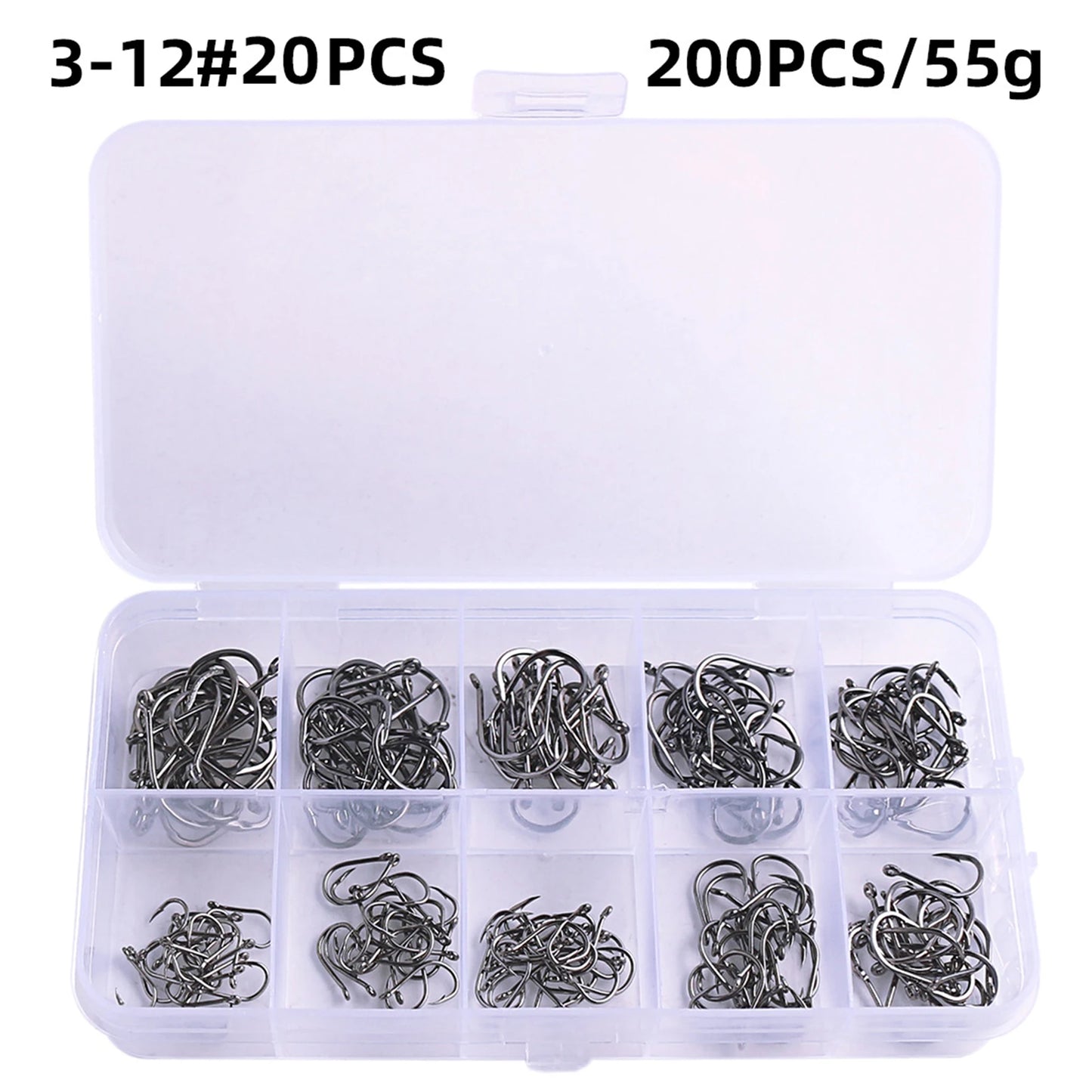 High Carbon Steel Fish Hook Barbed Fish Hook For Bait Fishing And Catch And Release Peaceful Pleasures Health and Wellness 200pcs