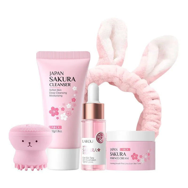 LAIKOU Sakura 7-Piece Skincare Set – Hydrate, Brighten & SPF 50