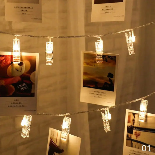 LED Photo Clip String Lights – Wall Decor & Room Ambiance LED Clip String Lights Oasis Select Warm White