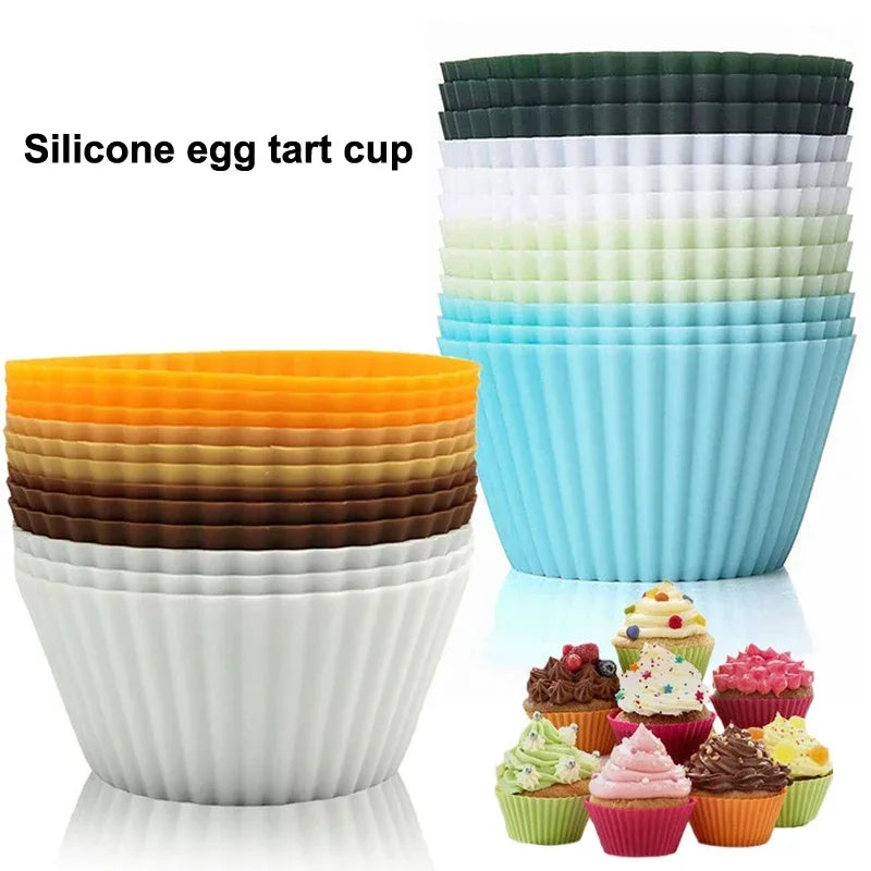 Silicone Cupcake Molds 12/24 Pack – BPA-Free Muffin Baking Cups