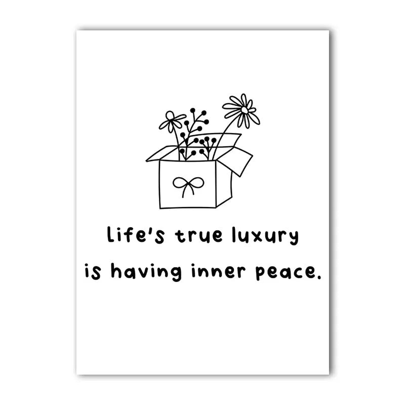 Nordic Minimalist Inspirational Quote Canvas Wall Art Print Canvas Wall Art Print Peaceful Pleasures Health and Wellness 05 15x20cm No Frame China Mainland