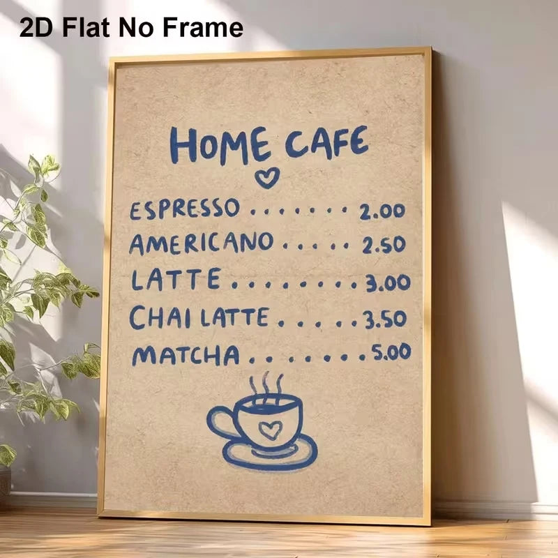 Cafe Quotes Canvas Wall Art Print | Living Room Home Decor