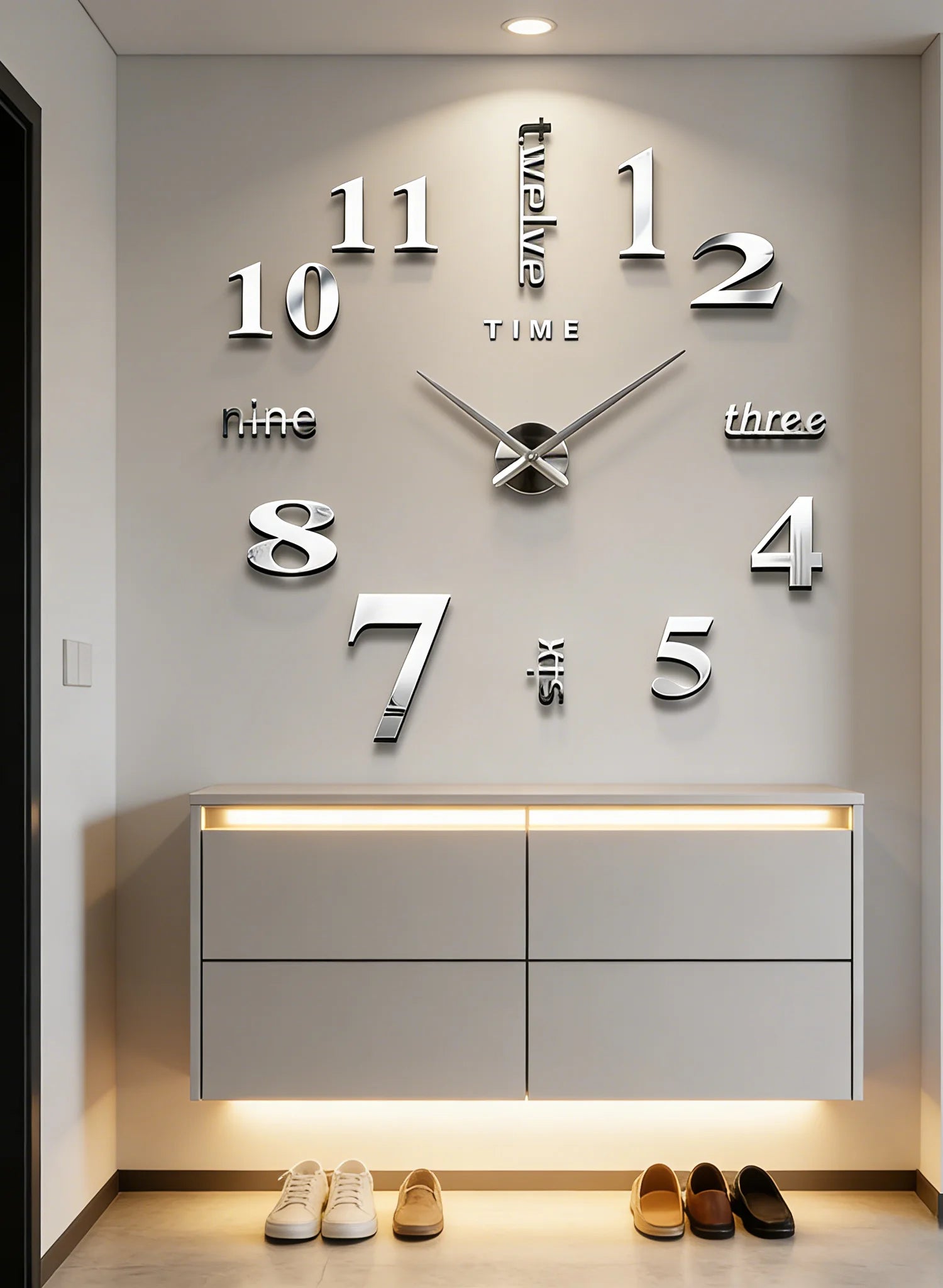NEW Modern Design Large Wall Clock 3D DIY Quartz Clocks Fashion Watches Acrylic Mirror Stickers Living Room Home Decor Horloge Peaceful Pleasures Health and Wellness