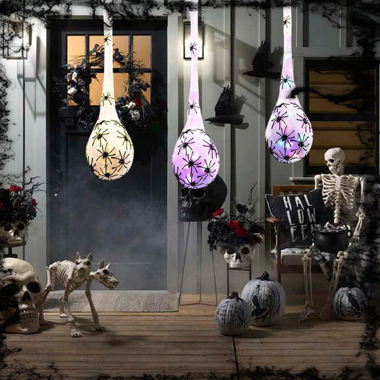 Halloween LED Glowing Spider Egg Bag Hanging Decoration Halloween Hanging Decor Peaceful Pleasures Health and Wellness