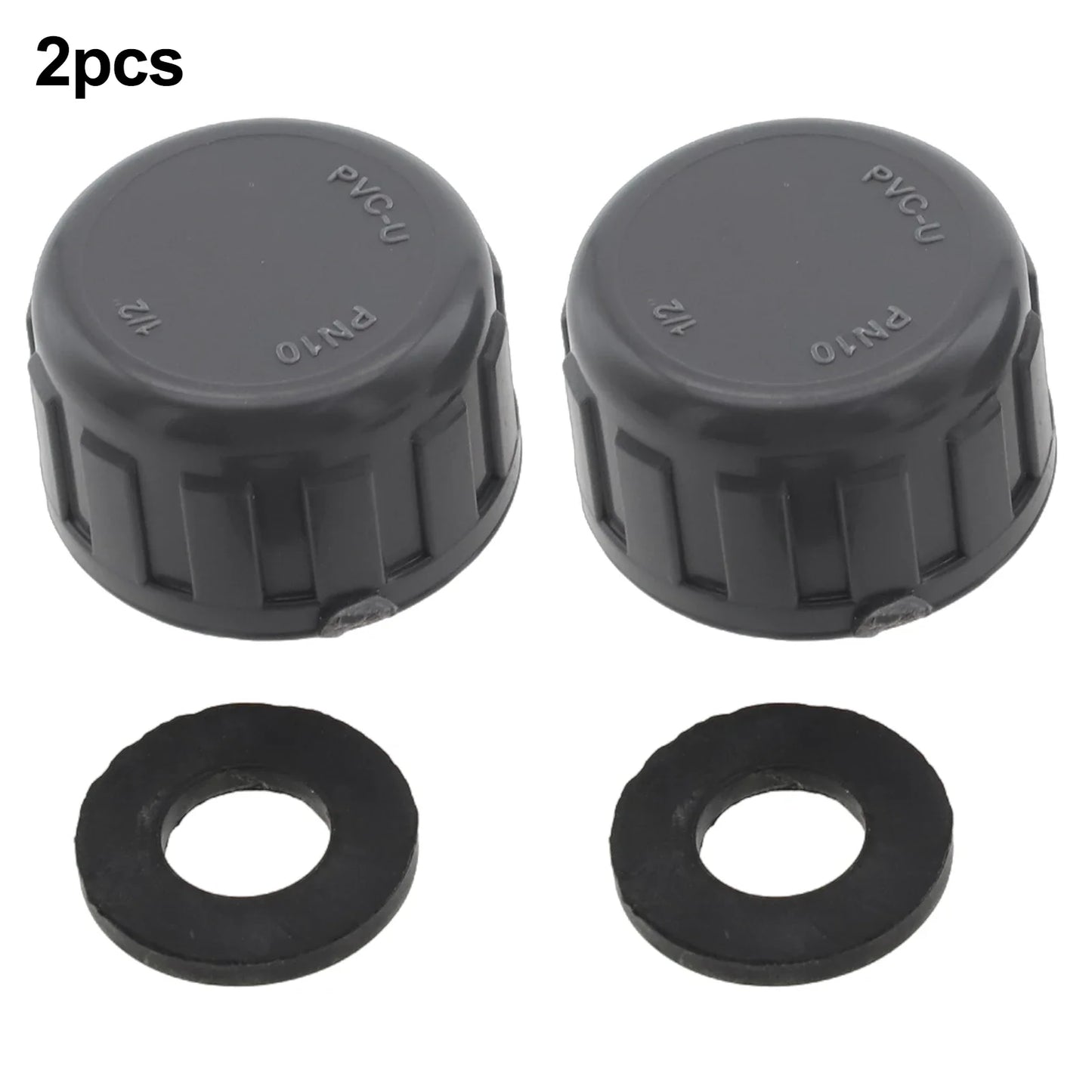2-Pack PVC Female Thread End Cap 20/25/32mm + Rubber Seals