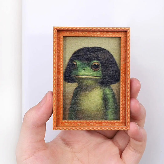 Funny Frog Fridge Magnet Cute frog Retro Refrigerator Decor Artistic Photo Framed Strong Refrigerator Magnets Small Ornament Peaceful Pleasures Health and Wellness