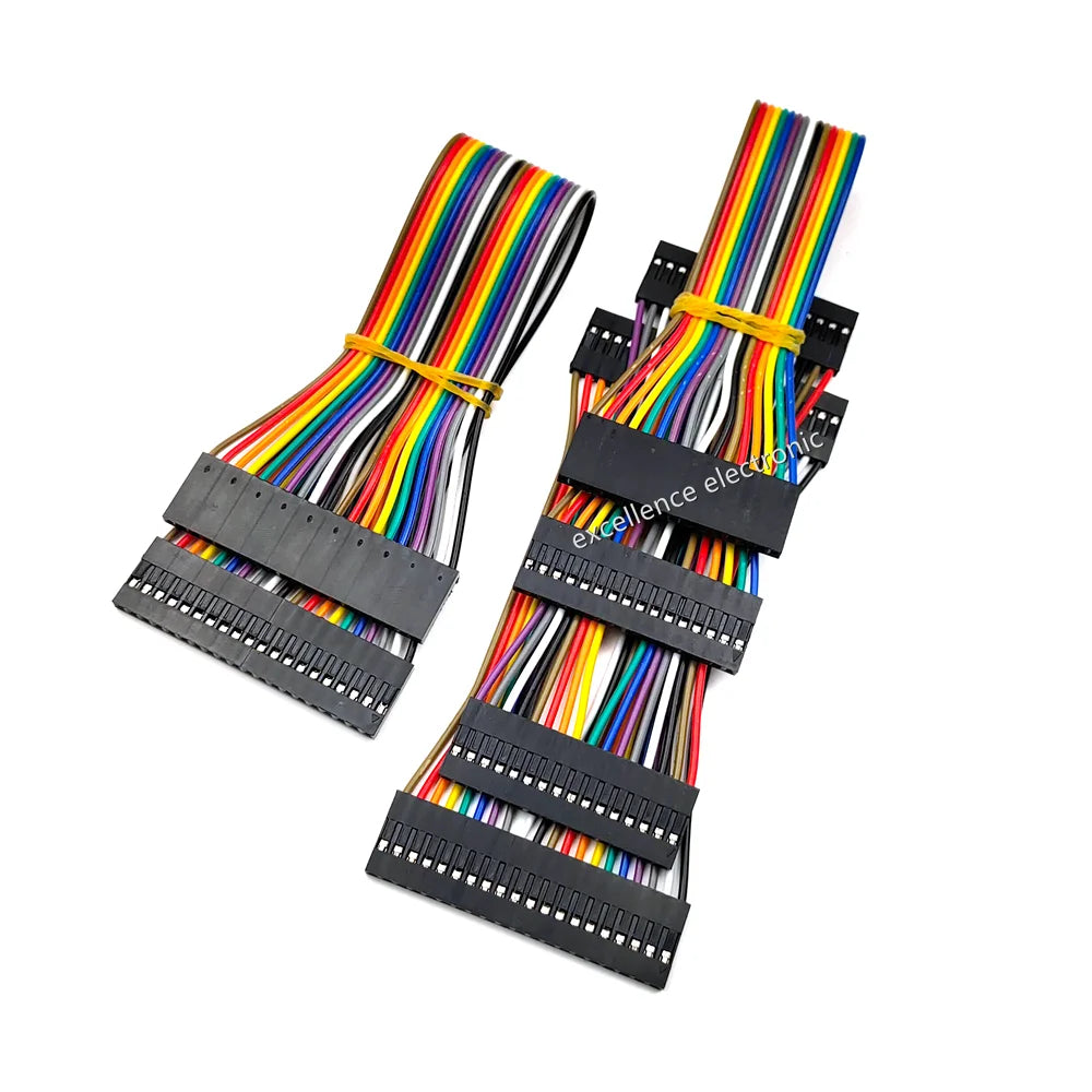 1Pcs 16/20Pin Dupont Line Female To Female Pitch 2.54mm 10/20/30cm Double Head 16p 16/20 Pin Jumper Cable Wire For Pcb Connector Peaceful Pleasures Health and Wellness