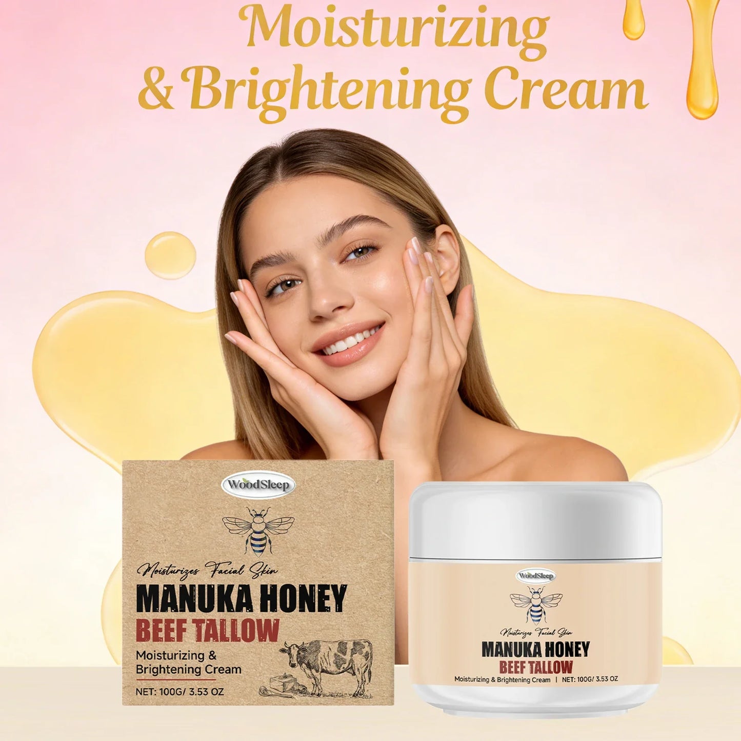 Manuka Honey Beef Tallow Face Cream – Moisturizer & Primer