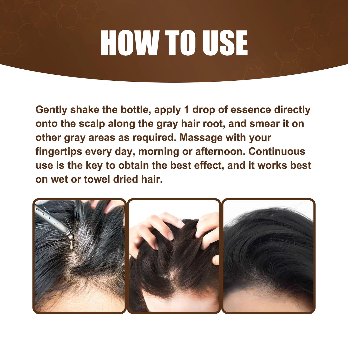 Jaysuing Hair Care Serum Anti Grey Repair Natural Color Smoothing Hairs Deep Nourishing Easy Absorb Daily Hair Care Essence Oil Peaceful Pleasures Health and Wellness