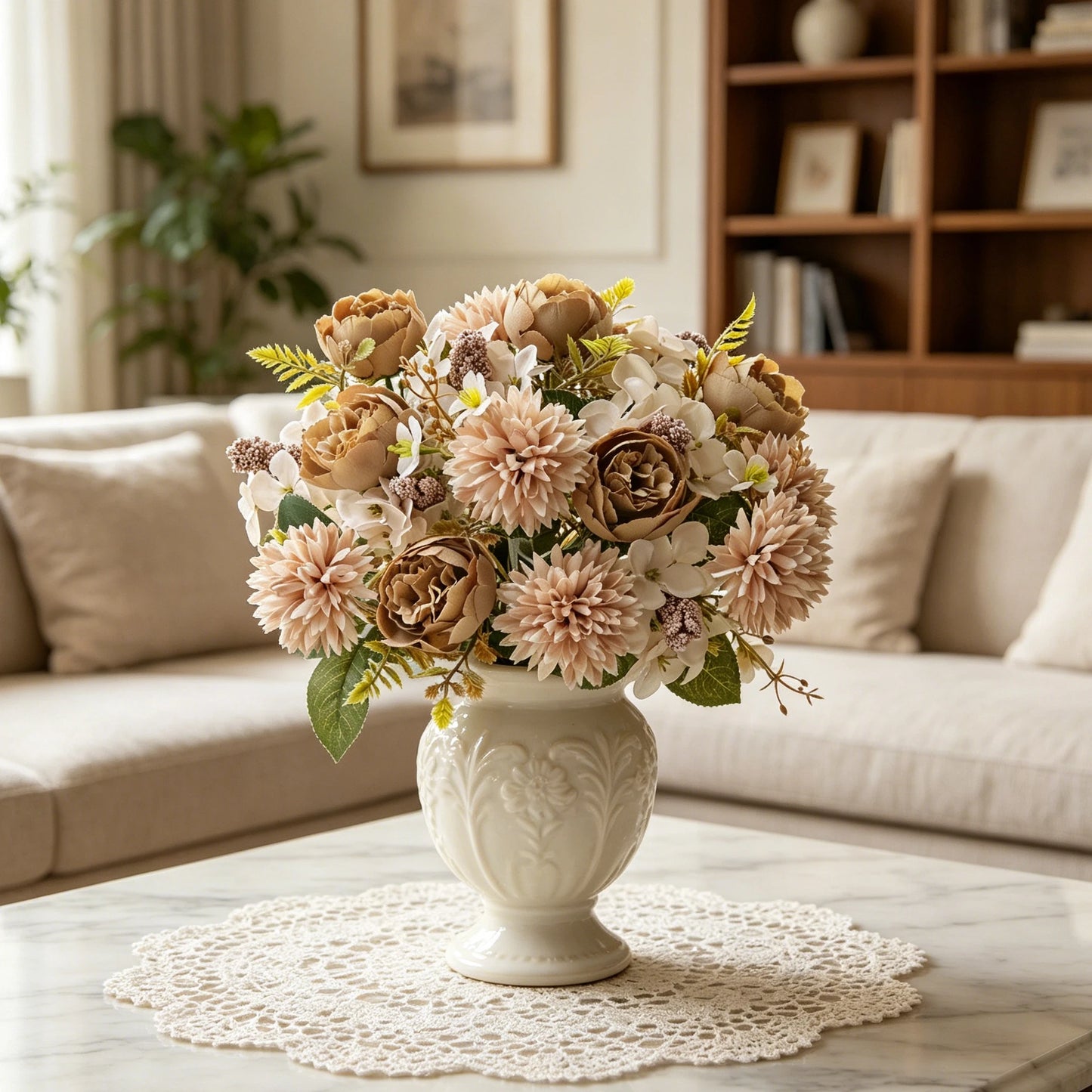 Silk Artificial Ball Chrysanthemum Rose Flowers | Wedding & Home Décor