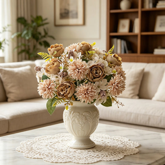 Silk Artificial Ball Chrysanthemum Rose Flowers | Wedding & Home Décor Artificial Silk Flowers Peaceful Pleasures Health and Wellness