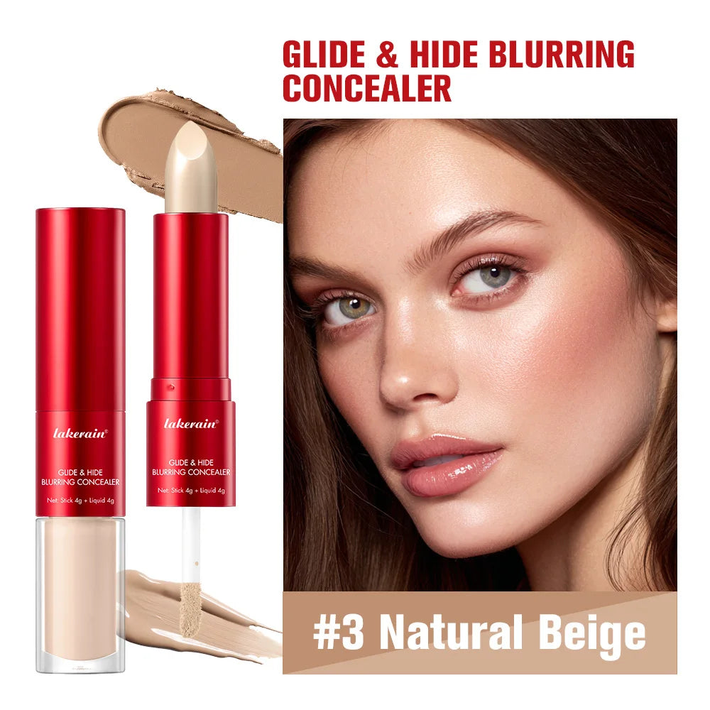 GlideHide Blurring Concealer Creamy texture Conceals dark circles wrinkles Dual formula liquid tip balm stick Long-lastin Peaceful Pleasures Health and Wellness 3Natural Beige