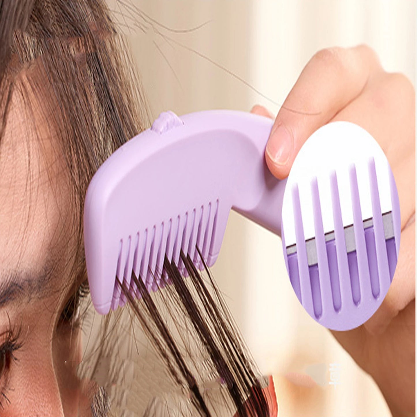 New Home Hair Cutting Thinning Razor Combs Women Bangs Trimmer Professional Hair Shaping Styling Tools for Portable Hair Clipper Peaceful Pleasures Health and Wellness