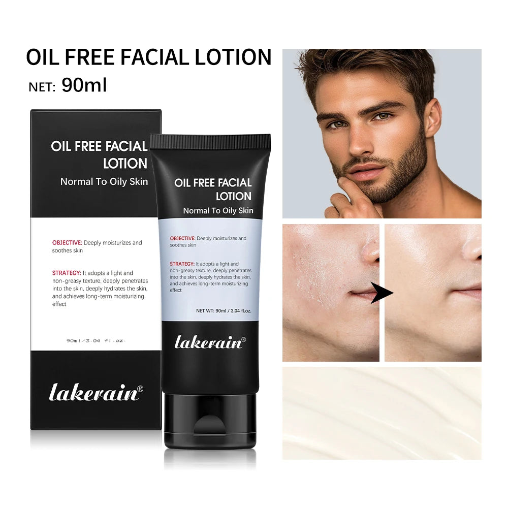 Men’s Oil Free Hydrating Facial Lotion Deep Moisturizer Oil Control Exfoliating Blackhead Remover Firm Skin Care For Normal Oily Peaceful Pleasures Health and Wellness 1pc