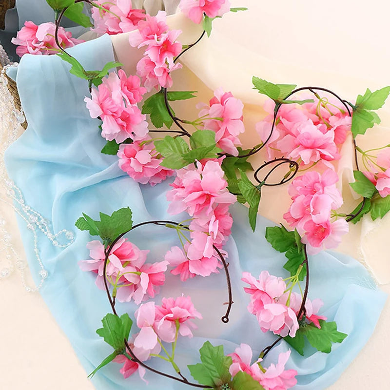 220cm Artificial Cherry Blossom Vine – Wedding & Home Decor
