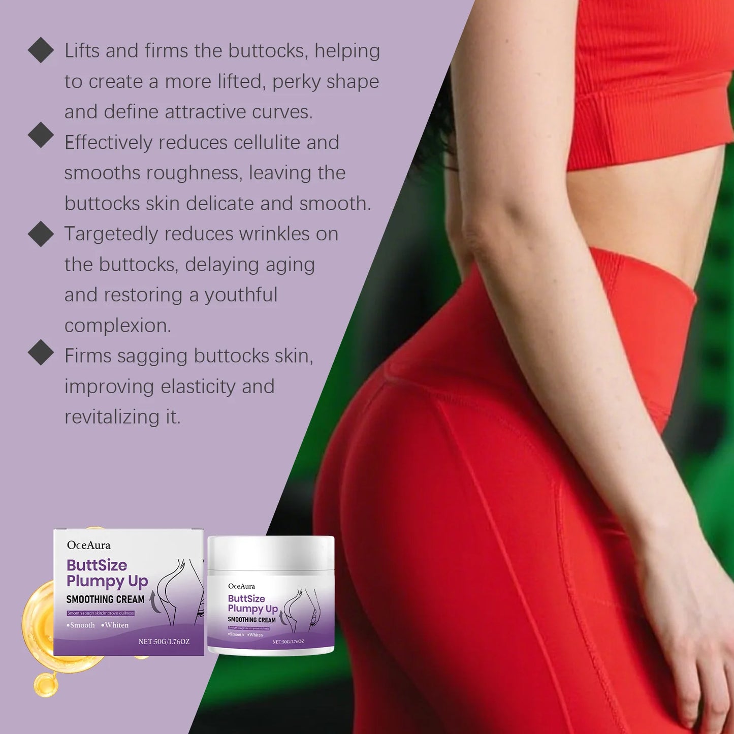 OceAura Buttock Firming Lifting Smoothing Cream 50g | Body Lotion