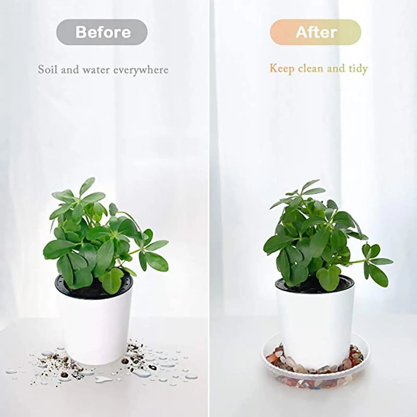 Plant Drainage Saucer Small Clear Planter Dish 5X Indoor and Outdoor Plant Saucer Pot Trays Plants Flower Pot Plates for Peaceful Pleasures Health and Wellness