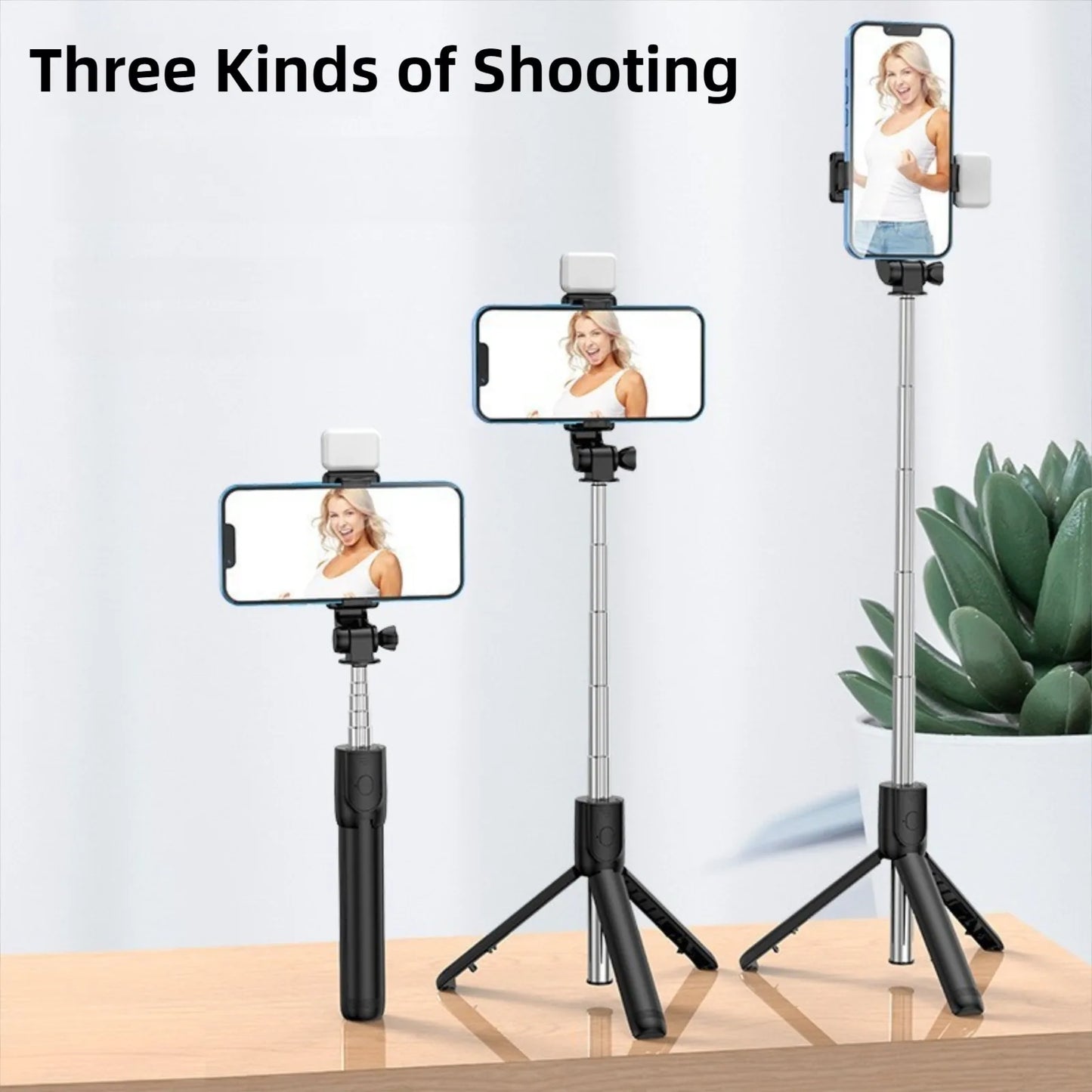Wireless Bluetooth Selfie Stick Tripod with Remote Extendable Tripod with LED Selfie Light Detachable for Ios Android Smartphone Peaceful Pleasures Health and Wellness