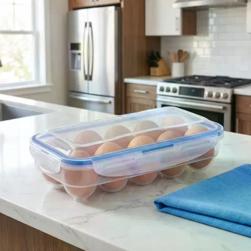 10-Grid Transparent Egg Storage Box & Fridge Organizer Tray