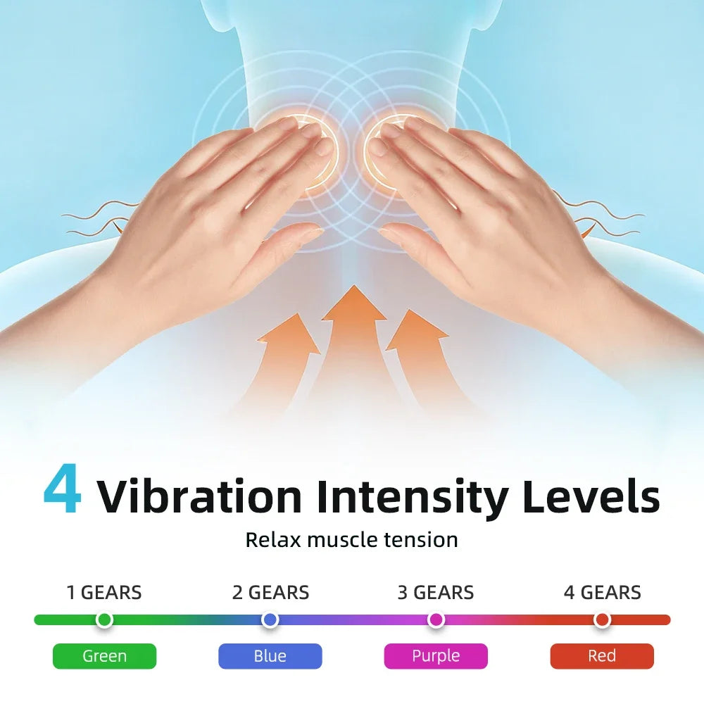 Electric Neck Massager | Heat, EMS & Red Light – 6 Modes