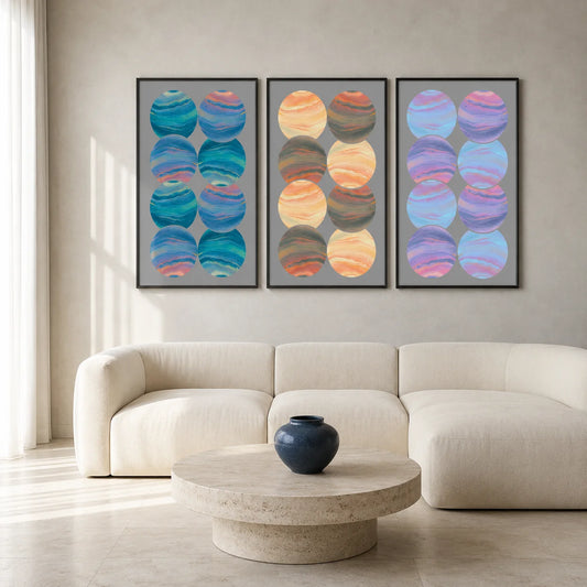 Abstract Circular Texture Canvas Wall Art | Modern Poster Print Canvas Wall Art Peaceful Pleasures Health and Wellness