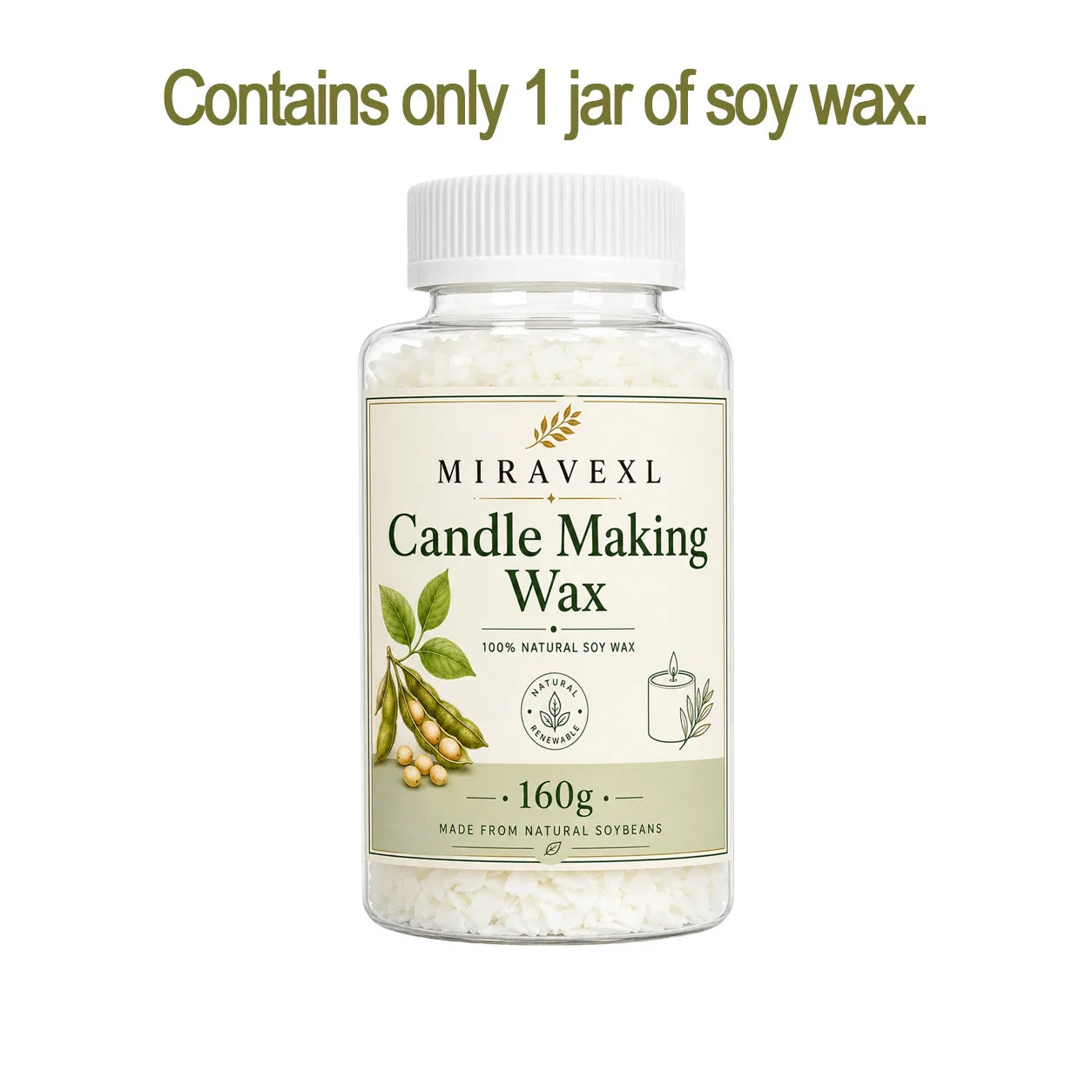 MIRAVEXL Natural Soy Wax Flakes 160g & Pearl Shimmer Pigment