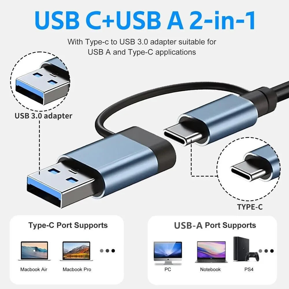 USB C Hub 8-in-2 USB Splitter with USB 3.0/2.0 USB-C Data 3.5 Audio SD/TF Card Reader Multiport USB C HUB for MacBook Laptop Peaceful Pleasures Health and Wellness