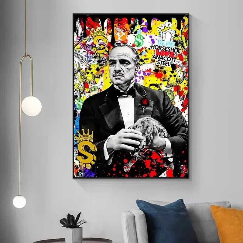 MINISO Last Airbender Wanted Retro Poster Japanese Anime Figure Canvas Painting Wall Art Pictures Room Home Dorm Decor Peaceful Pleasures Health and Wellness