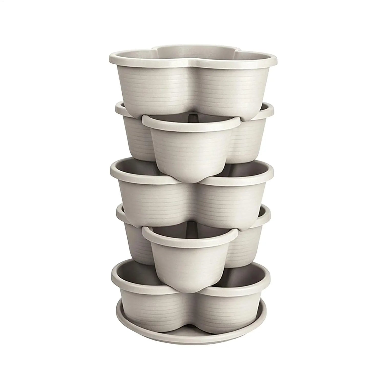 Stackable Vertical Garden Planter Tower – 5-Tier Flower Pot Set