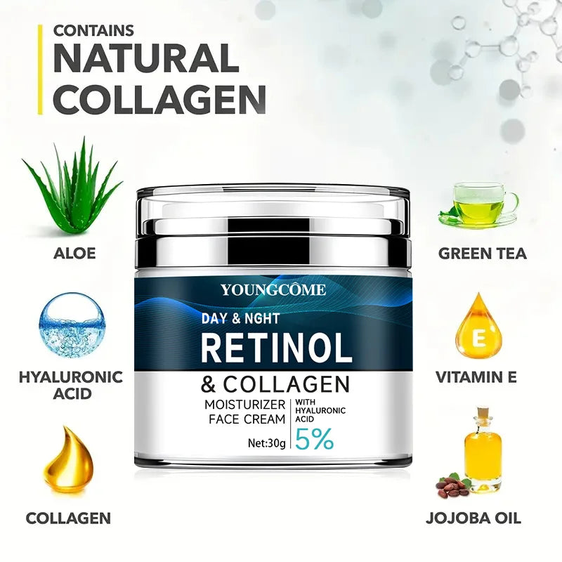 Vitamin C+E Retinol Collagen Cream Moisturizing Firming Hyaluronic Lightening Repairing Smooth Skincare Whitening Creams Peaceful Pleasures Health and Wellness