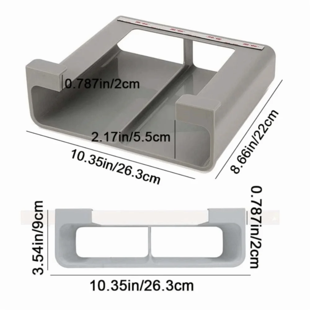 Wall-Mounted Cling Film & Tin Foil Organizer – Grey Storage Shelf
