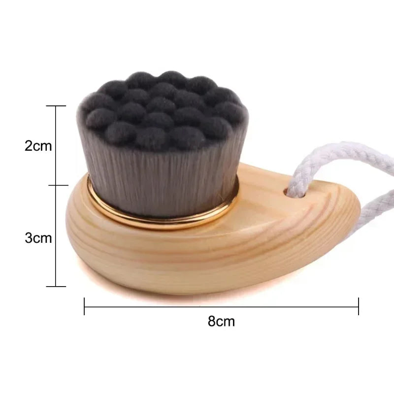 Soft Fiber Hair Exfoliating Blackhead Facial Cleansing Tool Wooden Handle Face Clean Brush Skin Care Tool Peaceful Pleasures Health and Wellness